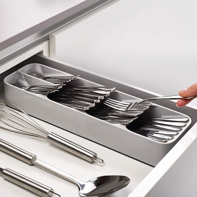 Kitchen Drawer Organizer Storage Box  Expandable Cutlery Tray  Compact Cutl