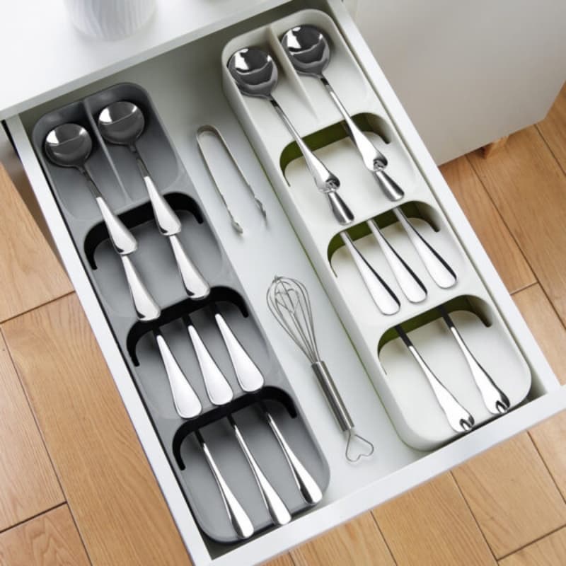 Kitchen Drawer Organizer Storage Box  Expandable Cutlery Tray  Compact Cutl