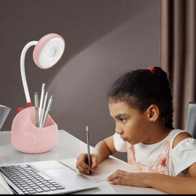 Table Lamp Usb Rechargeable Flexible Desk Lamp With Pen Holder Cute Dormito
