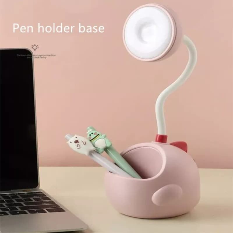 Table Lamp Usb Rechargeable Flexible Desk Lamp With Pen Holder Cute Dormito