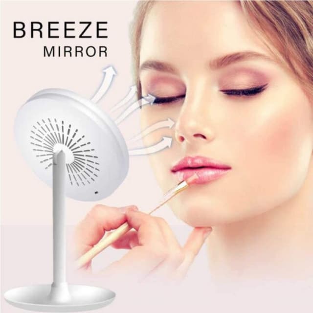 Makeup Mirror With Led Light Vanity Mirror 5x Mirror Built-in Fan Led Light