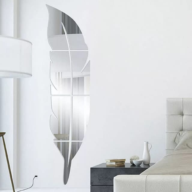 ( Acrylic ) Leaf Mirror Wall Stickers