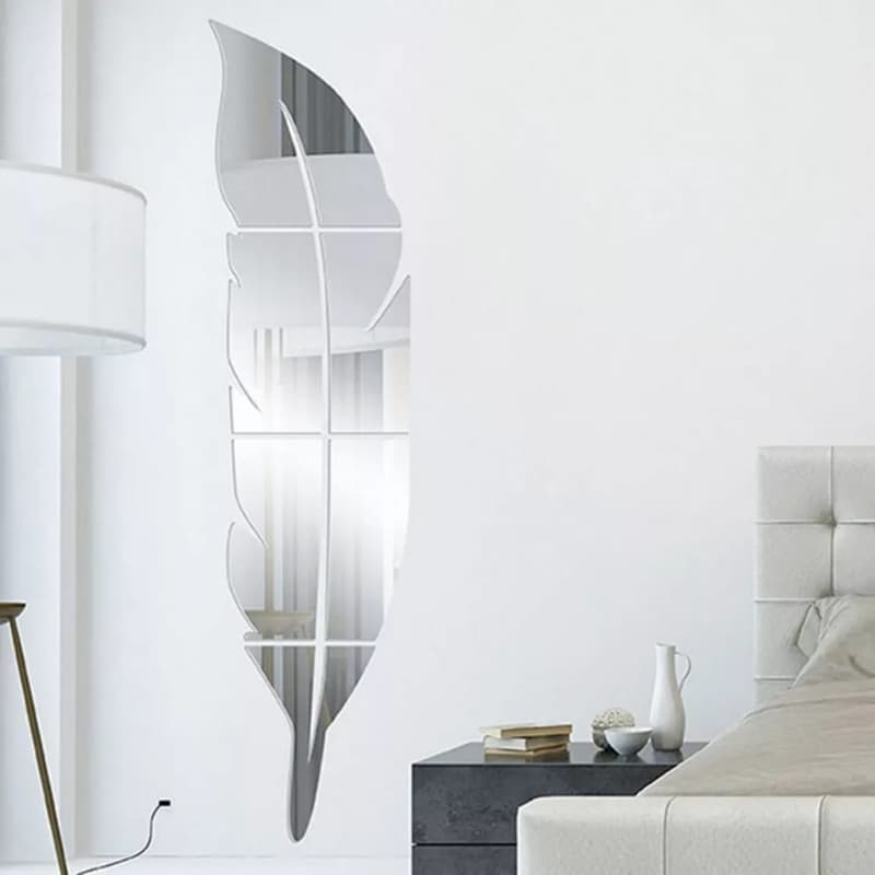 ( Acrylic ) Leaf Mirror Wall Stickers